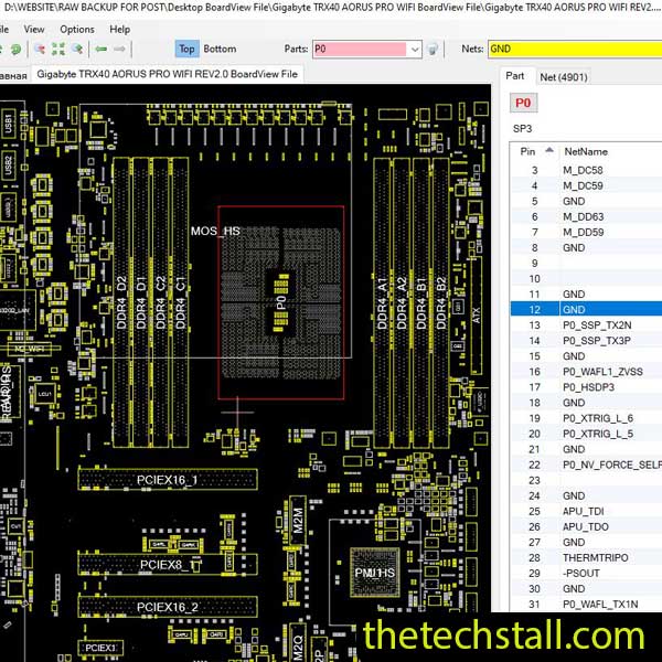 Gigabyte TRX40 AORUS PRO WIFI BoardView File