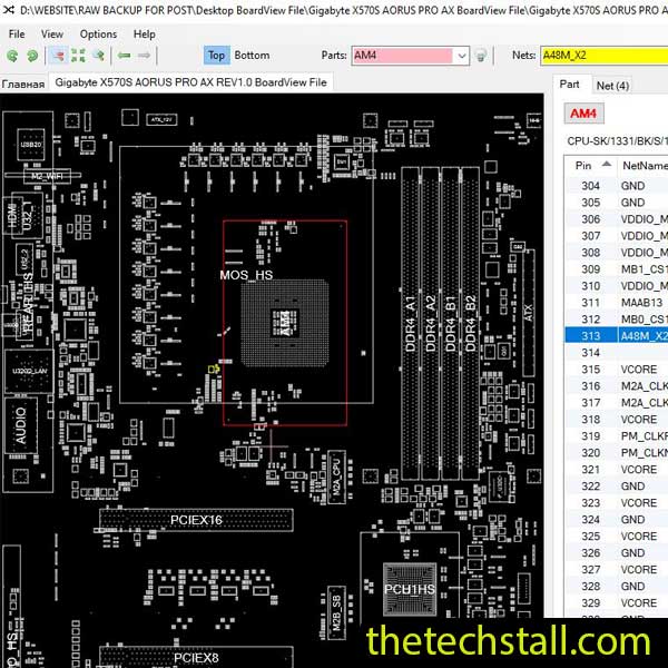 Gigabyte X570S AORUS PRO AX BoardView File
