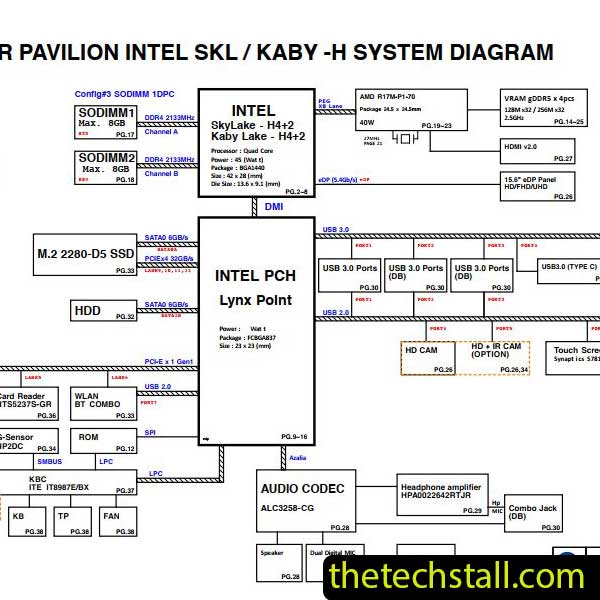 HP 15-CB G75C DAG75CMB8D0 Schematic Diagram