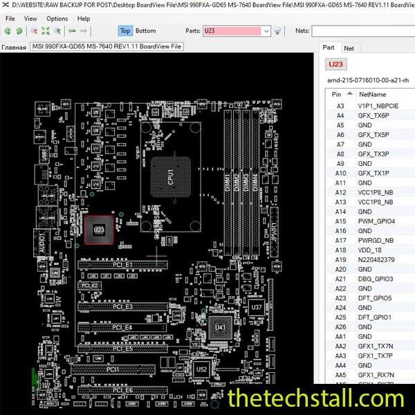 MSI 990FXA-GD65 MS-7640 BoardView File