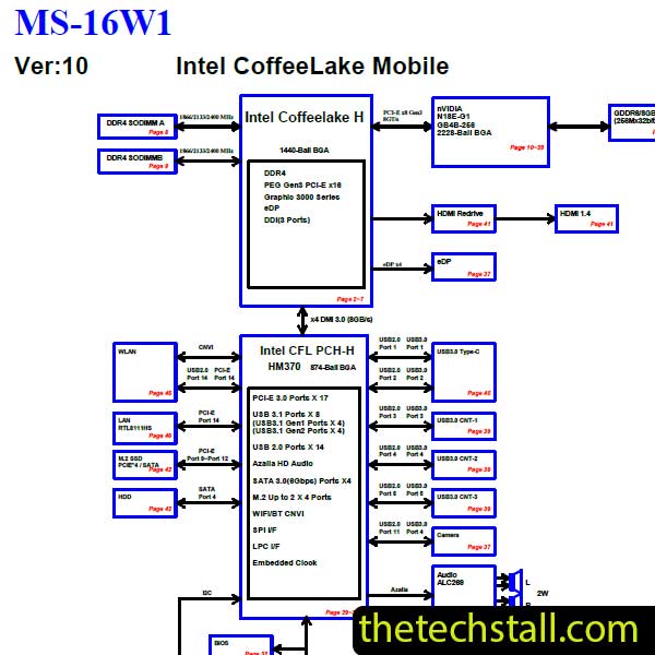 MSI GF65 THIN 9SD MS-16W11 Schematic Diagram