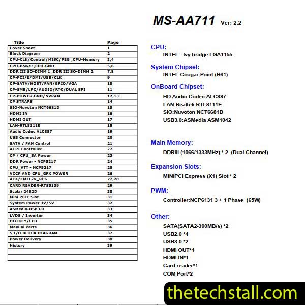 MSI Wind Top AP2011 MS-AA711 Schematic Diagram