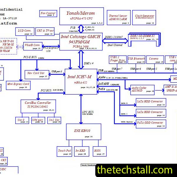 Toshiba P200 ISRAA LA-3711P Schematic Diagram
