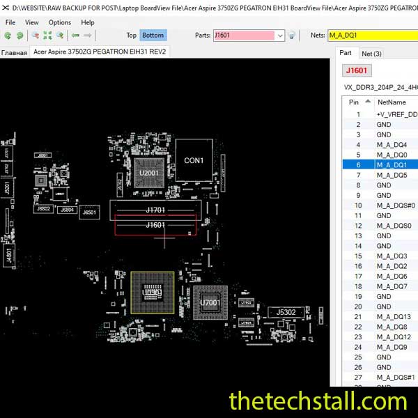 Acer Aspire 3750ZG PEGATRON EIH31 BoardView File