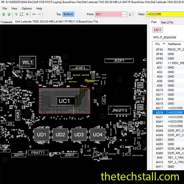 Dell Latitude 7450 JDC40 MB LA-N411P BoardView File
