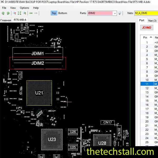 HP Pavilion 17 R75 DA0R75MB6C0 BoardView File