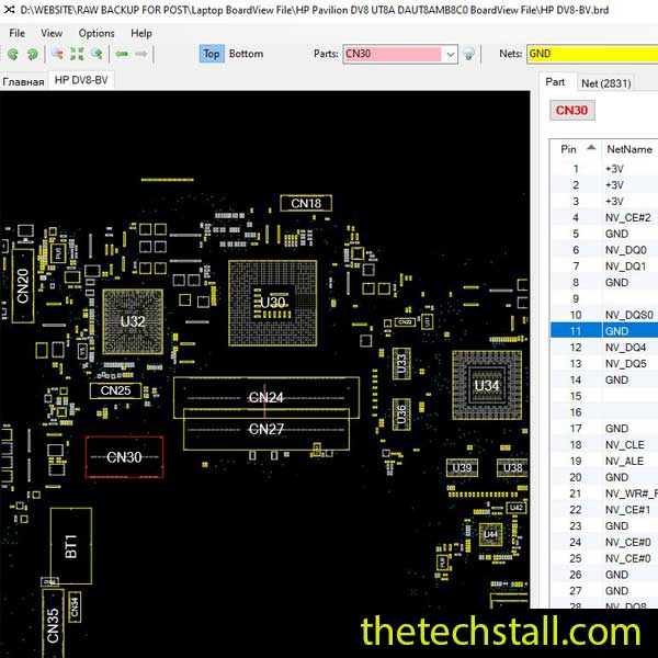 HP Pavilion DV8 UT8A DAUT8AMB8C0 BoardView File