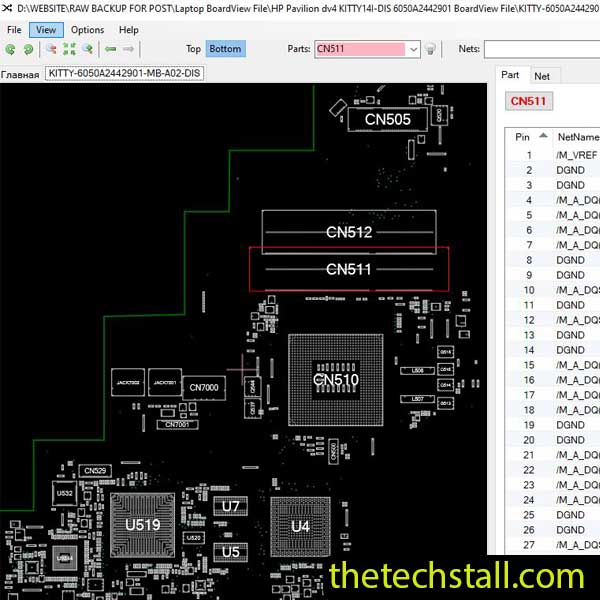 HP Pavilion dv4 KITTY14I-DIS 6050A2442901 BoardView File