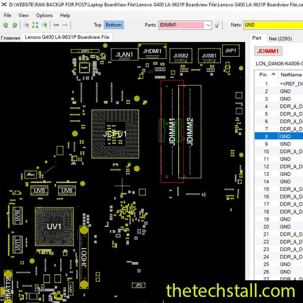 Lenovo G400 LA-9631P Boardview File