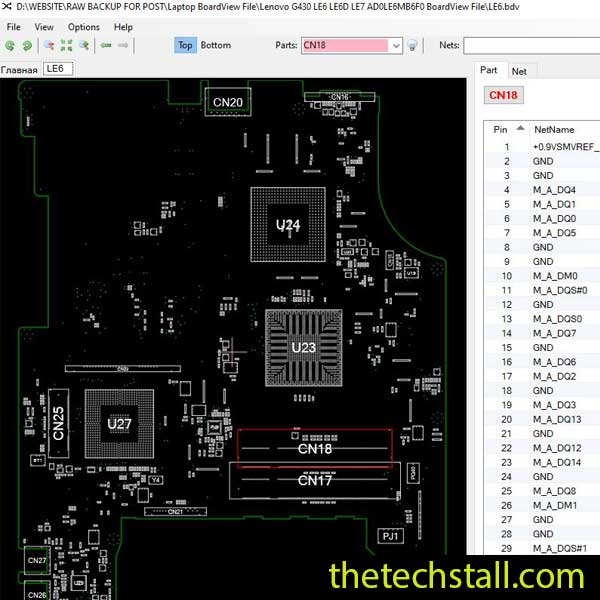 Lenovo G430 LE6 LE6D LE7 AD0LE6MB6F0 BoardView File