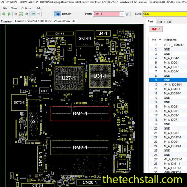 Lenovo ThinkPad X201 08270-2 BoardView File