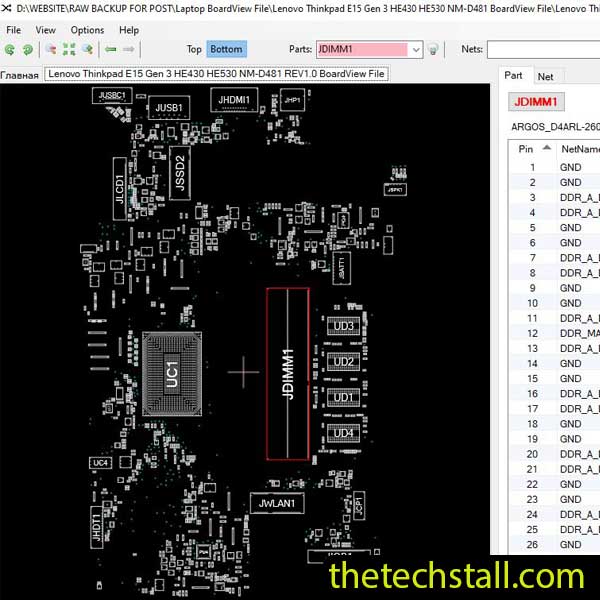 Lenovo Thinkpad E15 Gen 3 HE430 HE530 NM-D481 BoardView File