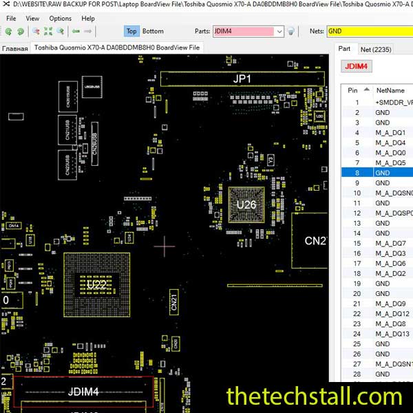 Toshiba Quosmio X70-A DA0BDDMB8H0 BoardView File