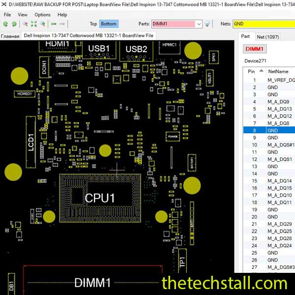 Dell Inspiron 13-7347 Cottonwood MB 13321-1 BoardView File