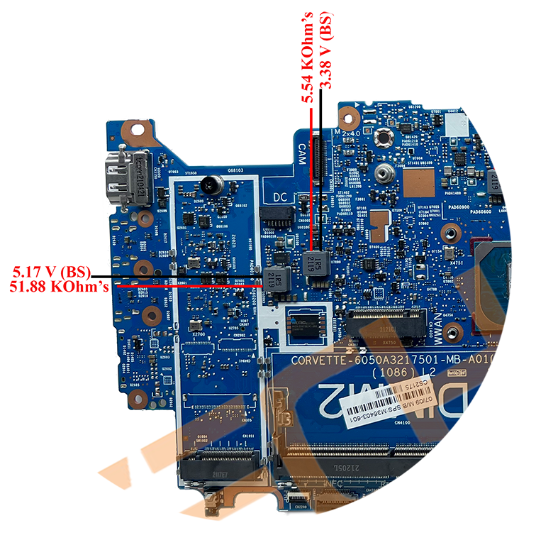 HP-EliteBook-840-G8-Corvette-6050A3217501-MB-A01-Motherboard-Impedance-Value with Voltage