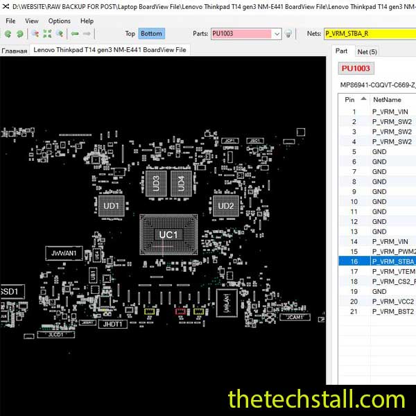 Lenovo Thinkpad T14 gen3 NM-E441 BoardView File