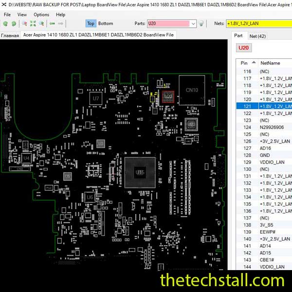Acer Aspire 1410/1680 ZL1 DA0ZL1MB6E1/DA0ZL1MB6D2 BoardView File