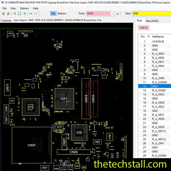 Acer Aspire 1640/1650 ZL8 DA0ZL8MB6C1/DA0ZL8MB6C6 BoardView File