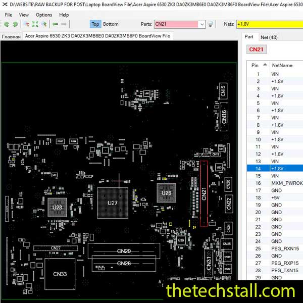 Acer Aspire 6530 ZK3 DA0ZK3MB6E0/DA0ZK3MB6F0 BoardView File