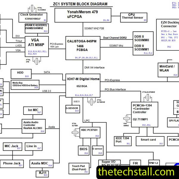 Acer TravelMate 8200/8210 ZC1 DA0ZC1MBAF6 Schematic Diagram