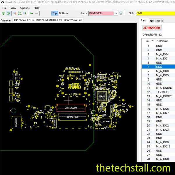 HP Zbook 17 G5 DA0XW3MBAG0 BoardView File