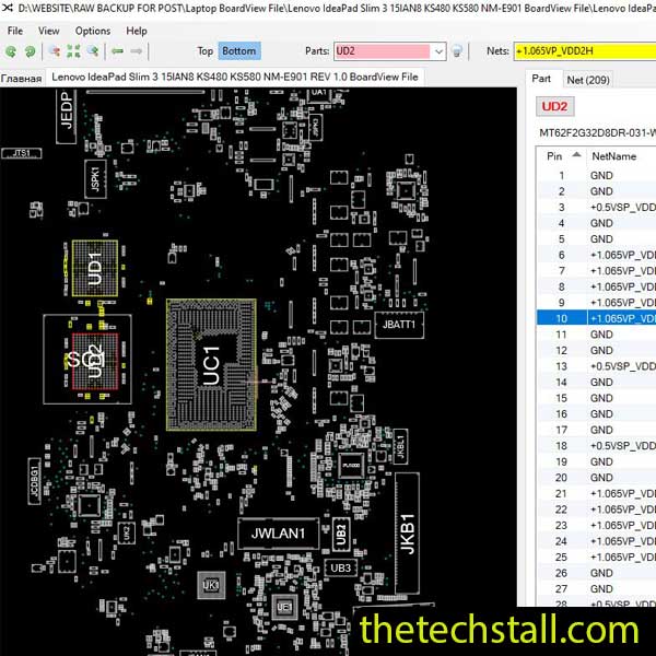 Lenovo IdeaPad Slim 3 15IAN8 KS480/KS580 NM-E901 BoardView File