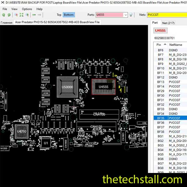 Acer Predator PH315-52 6050A3087502-MB-A03 BoardView File