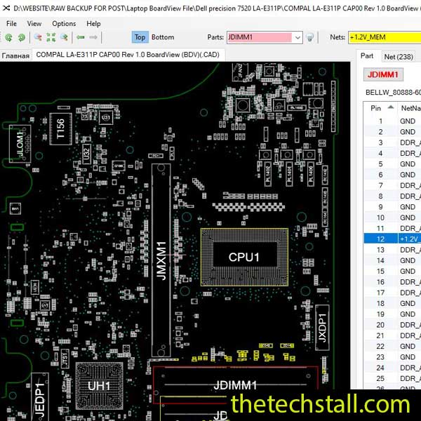 Dell precision 7520 LA-E311P BoardView File